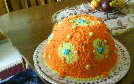 Oroszkrém torta gyümölcsökkel Oroszkrém torta gyümölcsökkel