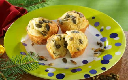 Sajtos-tökmagos muffin Sajtos-tökmagos muffin